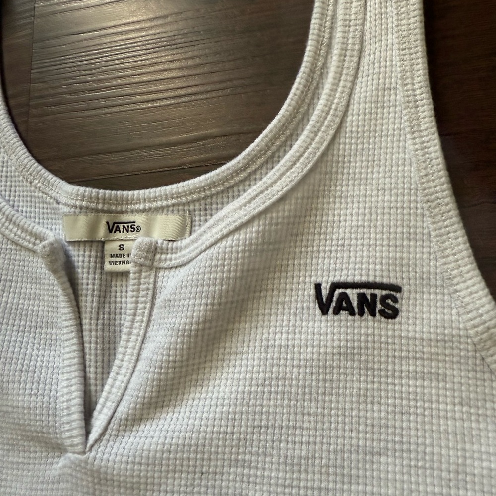 Vans Split V Waffle Knit Tank Top Heather Gray Size Small - Picture 3 of 4